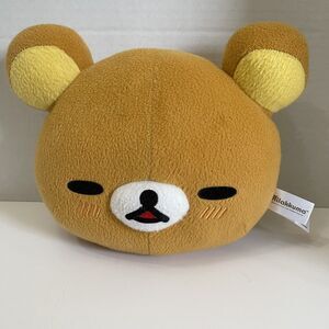 Rilakkuma Sleeping Bear Head Pillow Plush Mochi Japan 8” Stuffed Animal